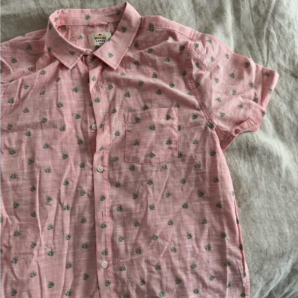 Marine Layer Pink Casual Button Down Shirt